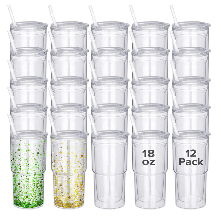 18oz Acrylic Snow Globe Tumbler