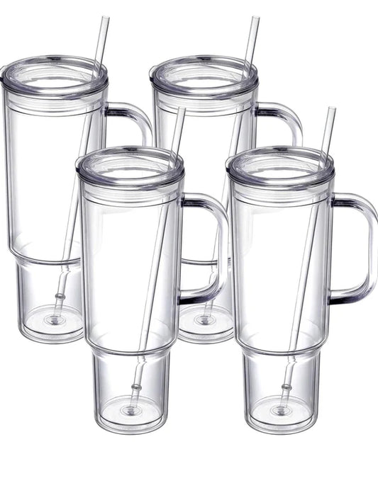 40oz Clear Acrylic Snow Globe Tumbler
