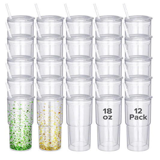 18oz Acrylic Snow Globe Tumbler