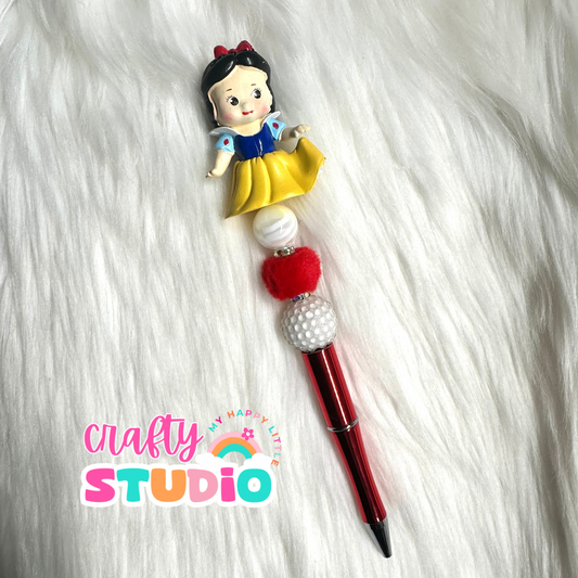 Snow White Beaded Pen